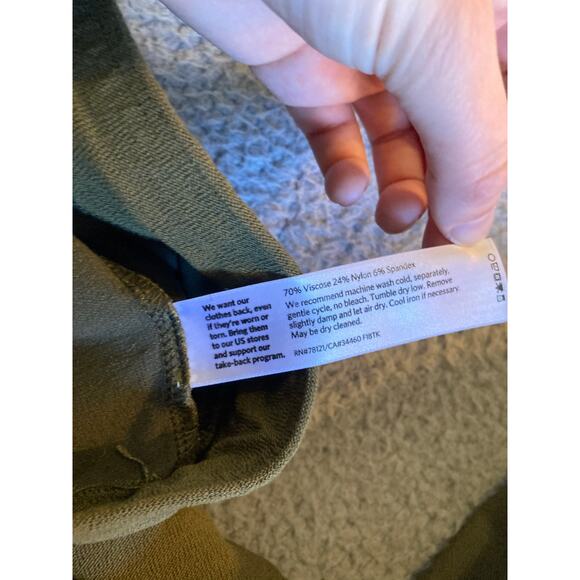 Eileen Fisher Pants Small Pull On Slim Straight Made in USA Low Rise Green - Picture 5 of 10